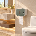 Ver imagem 2 de Dispenser Automático de Papel Higiênico em Rolo com Sensor Branco e Verde para Banheiro 21x14x14 cm