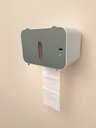 Ver imagem 3 de Dispenser Automático de Papel Higiênico em Rolo com Sensor Branco e Verde para Banheiro 21x14x14 cm