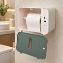 Ver imagem 7 de Dispenser Automático de Papel Higiênico em Rolo com Sensor Branco e Verde para Banheiro 21x14x14 cm