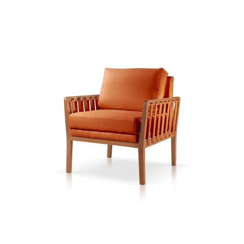 Poltrona Perla Veludo Terracota Decorativa Sala Estar Confortável