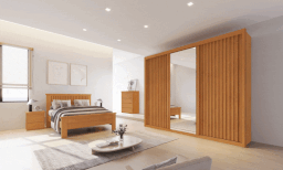 Guarda Roupa Casal Ripado com Espelho 3 Portas 6 Gavetas - Pacioli Sky - Móveis Bettio - 1