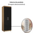 Ver imagem 5 de Armario Multiuso 2 Portas 190x60 Cm Sabrina Amendoa Preto Reajl Moveis