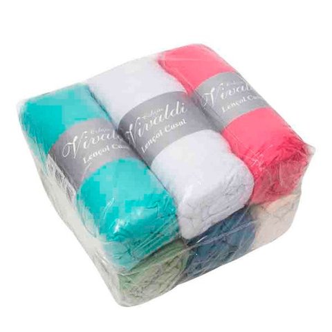 Kit Atacado 6 Lençóis de Casal Liso Vivaldi Ref 85.10.0002 - Cores Sortidas, não é possivel escolher