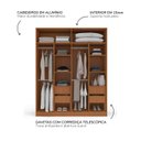 Ver imagem 3 de Guarda Roupa 161,1cm 4 Portas com Espelho 240851 Valência Politorno Móveis