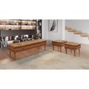 Ver imagem 2 de Recamier Puff Londres Luxo Madeira Maciça Corino Caramelo