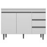 Balcão Gabinete de Pia sem Tampo 100cm 2 Portas 3 Gavetas Andréia Branco - Ajl Móveis - 1