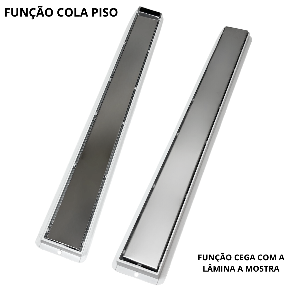 Ralo Banheiro 5x50 Inox 2 em 1 Invisivel Coletor Branco e Tela - 2