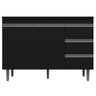 Balcão Gabinete de Pia sem Tampo 100cm 2 Portas 3 Gavetas Andréia Preto Total - Ajl Móveis - 1