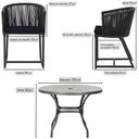 Ver imagem 2 de Mesa com 4 Cadeiras e Noronha Estofado 12 Trama Original Preto
