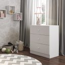 Ver imagem 2 de Cômoda Infantil 3 Gavetas 1133 Louise Branco - AJL Móveis