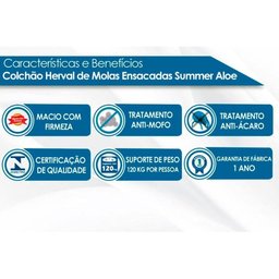 Colchão Casal Herval Molas Bonnel Troya Pillow Top (138x188x20) -  - 2