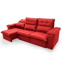 Ver imagem 5 de Sofá Retrátil Reclinável Verona 2,30m Suede Velut Vermelho Molas Ensacadas - King House