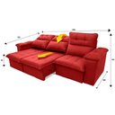 Ver mais imagens de Sofá Retrátil Reclinável Verona 2,30m Suede Velut Vermelho Molas Ensacadas - King House