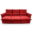 Ver imagem 1 de Sofá Retrátil Reclinável Verona 2,30m Suede Velut Vermelho Molas Ensacadas - King House