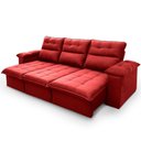 Ver imagem 4 de Sofá Retrátil Reclinável Verona 2,30m Suede Velut Vermelho Molas Ensacadas - King House