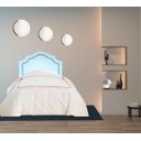 Ver imagem 1 de Cabeceira Provençal Solteiro com Tachas em Corino Azul Bebê