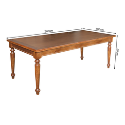 Conjunto Jantar Mesa Leonora Madeira Maciça 240x100 com 10 Cadeiras Paris Base Alumínio - Castanho - 5