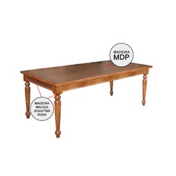 Conjunto Jantar Mesa Leonora Madeira Maciça 240x100 com 10 Cadeiras Paris Base Alumínio - Castanho - 3