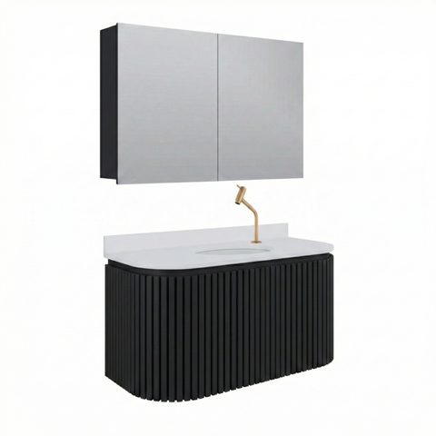 Conjunto Gabinete para Banheiro Suspenso Emma 100cm