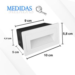 3 Balizador Escada Externa Embutir Parede Led 3000k Zan42 - 6