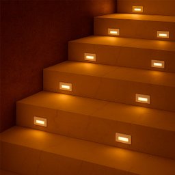 3 Balizador Escada Externa Embutir Parede Led 3000k Zan42 - 7