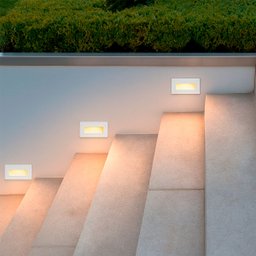 3 Balizador Escada Externa Embutir Parede Led 3000k Zan42 - 5