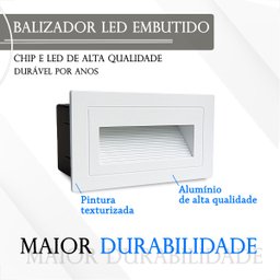 3 Balizador Escada Externa Embutir Parede Led 3000k Zan42 - 2