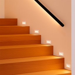 3 Balizador Escada Externa Embutir Parede Led 3000k Zan42 - 3