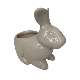 Coelho Floreira Madagascar em Cerâmica - Um Toque de Charme e Vida para Sua Casa!:branco - 2