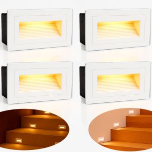 4 Balizador de Escada Embutir Parede Externo Led 3000k Zan42