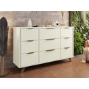 Ver imagem 1 de Cômoda Buffet Olimpia 9 Gavetas 100% Mdf Off White - Móveis Europa