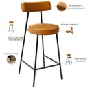 Ver imagem 3 de Banqueta Baixa para Cozinha Sala de Jantar Bar Bancada Milão L02 Couríssimo Whisky - lyam decor Lyam