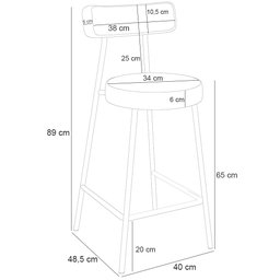 Banqueta Baixa para Cozinha Sala de Jantar Bar Bancada Milão L02 Couríssimo Whisky - lyam decor Lyam - 7 Banqueta Baixa para Cozinha Sala de Jantar Bar Bancada Milão L02 Couríssimo Whisky - lyam decor Lyam - 7