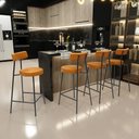 Ver imagem 2 de Banqueta Baixa para Cozinha Sala de Jantar Bar Bancada Milão L02 Couríssimo Whisky - lyam decor Lyam