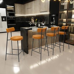 Banqueta Baixa para Cozinha Sala de Jantar Bar Bancada Milão L02 Couríssimo Whisky - lyam decor Lyam - 2 Banqueta Baixa para Cozinha Sala de Jantar Bar Bancada Milão L02 Couríssimo Whisky - lyam decor Lyam - 2