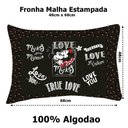 Ver imagem 2 de Fronha Portallar Malha Disney Estampa Localizada Jadore Love Black 48cmx68cm Preto