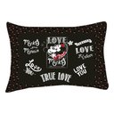 Ver imagem 1 de Fronha Portallar Malha Disney Estampa Localizada Jadore Love Black 48cmx68cm Preto