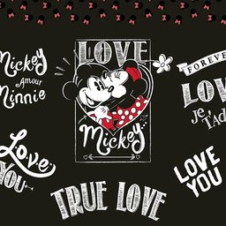 Fronha Portallar Malha Disney Estampa Localizada Jadore Love Black 48cmx68cm Preto - 3