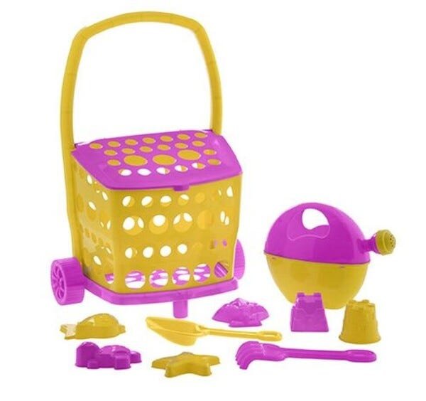 CARRINHO BAÚ LEVA E TRAZ KIT PRAIA COM ACESSÓRIOS - Pink - 1