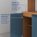 Ver imagem 6 de Cozinha Compacta Planejada 4 Peças 1 Paneleiro Duplo 2 Aéreos 1 Balcão Soho CabeCasa MadeiraOriginals Azul/Freijó