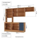 Ver imagem 4 de Cozinha Compacta Planejada 4 Peças 1 Paneleiro Duplo 2 Aéreos 1 Balcão Soho CabeCasa MadeiraOriginals Azul/Freijó
