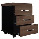 Ver imagem 4 de Kit 2 Gaveteiros Escritório Office Rodízios 3 Gavetas Atria Executiva A02 Charuto Preto - Lyam Decor