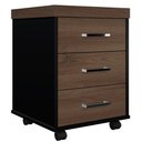 Ver imagem 3 de Kit 2 Gaveteiros Escritório Office Rodízios 3 Gavetas Atria Executiva A02 Charuto Preto - Lyam Decor