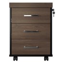 Ver imagem 6 de Kit 2 Gaveteiros Escritório Office Rodízios 3 Gavetas Atria Executiva A02 Charuto Preto - Lyam Decor