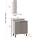 Ver imagem 3 de Conjunto de Banheiro Modulado 100% MDF Americano 2 Peças Iluminata Cinza/Branco/Fendi