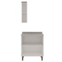 Ver imagem 4 de Conjunto de Banheiro Modulado 100% MDF Americano 2 Peças Iluminata Cinza/Branco/Fendi