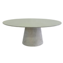 Ver imagem 4 de Mesa de Jantar Cone Oval 160x90 Cm Tampo Off White + Vidro Base Concreto
