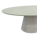 Ver imagem 3 de Mesa de Jantar Cone Oval 160x90 Cm Tampo Off White + Vidro Base Concreto