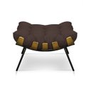 Ver imagem 6 de Poltrona com Puff Costela Suede Marrom Base Metal - D'Rossi