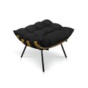Ver imagem 5 de Poltrona com Puff Costela Suede Preto Base Metal - D'Rossi